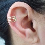 Piercing Fake Folheado Vazado Dourado 