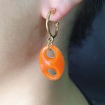 Argola Folheada Dourada Laranja 