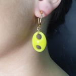 Argola Folheada Dourada Amarelo 