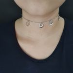 Colar Choker Folheado Prata Aros 