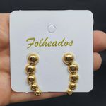 Brinco Folhado Dourado Circle