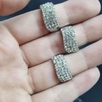 Kit Com 3 Anéis Prata Strass 