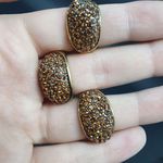 Kit Com 3 Anéis Ouro Velho Champanhe 