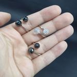 Kit Com 3 Anéis Prata Esferas 