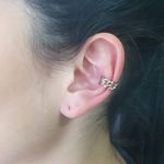 Piercing Fake Folheado Prata Trançado 