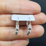 Mini Argola Folheada Prata Esferas 