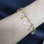 Pulseira Folheada a Ouro 18K Coração 