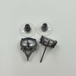 Brinco Semi Joia Ródio Negro Branco Cristal 