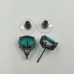 Brinco Semi Joia Ródio Negro Verde 