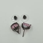Brinco Semi Joia Ródio Negro Rosa 