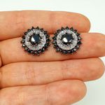 Brinco Semi Joia Ródio Negro Hematita 