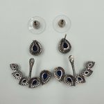 Brinco Ear Hook Semi Joia Ródio Negro Hematita 