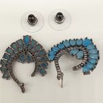 Brinco Semi Joia Ródio Negro Azul 