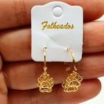 Mini Argola Folheada Dourada Patinha 