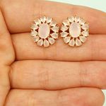 Brinco Semi Joia Ouro Rosa 