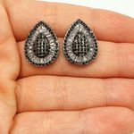 Brinco Semi Joia Ródio Negro Gota Preto 