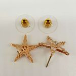 Brinco Semi Joia Ouro Estrela Branco 