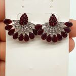 Brinco Prata Gota Vermelho 
