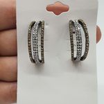 Argola Grafite Strass Champanhe 
