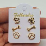 Kit De Brincos Folheados Dourado Patinha