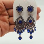 Brinco Prata Velha Azul 