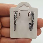 Argola Grafite Strass Hematita 
