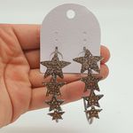 Argola Estrela Grafite Champanhe 