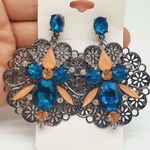 Brinco Grafite Azul Claro e Rosê 