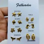Kit De Brincos Dourados Dias Da Semana Variados 21