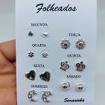 Kit De Brincos Pratas Dias Da Semana Variados 3