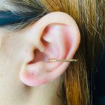 Par De Piercings Fakes Liso Dourado