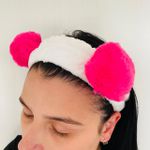 Faixa Atoalhada Para Maquiagem Pelúcia Panda Pink 