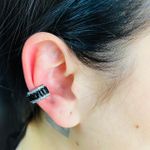 Par De Piercing Fake Zircônia Retângulo Grafite Preto 