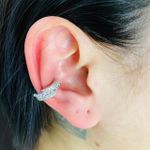 Par De Piercing Fake Zircônia Prata 