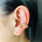 Par De Piercing Fake Zircônia Dourado