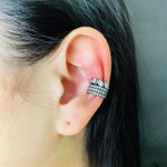 Par De Piercing Fake Zircônia Grafite Branco 