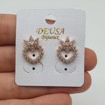 Brinco Zircônia Coração Dourado