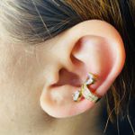 Piercing Fake (Uma Unidade) Zircônia Dourado Branco 