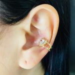 Piercing Fake (Uma Unidade) Zircônia Coração Dourado 