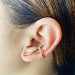 Brinco Ear Cuff Zircônia Dourado 