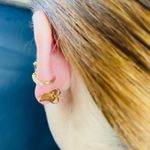 Brinco Ear Cuff Zircônia Dourado 