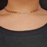 Colar Dourado Folhas 