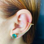 Brinco Ear Cuff Zircônia Dourado Acqua 