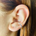 Par De Piercings Fakes Trançada Prata 