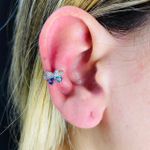 Piercing Fake Zircônia Prata Colorido 