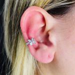 Piercing Fake Zircônia Prata Branco 