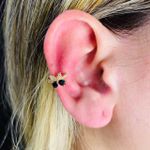 Piercing Fake Zircônia Dourado Preto 