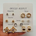 Kit De Brincos Dias Da Semana Dourado Catavento 