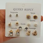 Kit De Brincos Dias Da Semana Dourado Âncora 