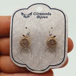 Brinco Zircônia Laranjinha Dourada 
